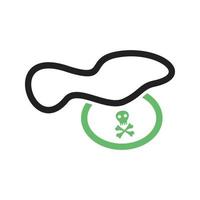 Piratenkette Linie grünes und schwarzes Symbol vektor