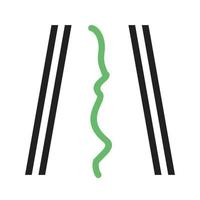 Erdbeben auf Straßenlinie grünes und schwarzes Symbol vektor