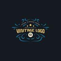 Vintage-Logo-Vorlage mit Retro-Farbe für Bekleidungslogo, Café-Logo, Barber-Shop-Logo, Café-Logo vektor