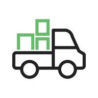 Pickup-Truck-Linie grünes und schwarzes Symbol vektor