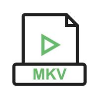 mkv linje grön och svart ikon vektor
