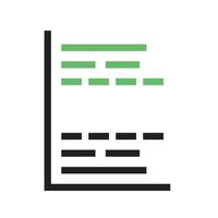 Gantt-Diagrammlinie grünes und schwarzes Symbol vektor