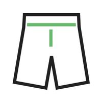 Shorts Linie grünes und schwarzes Symbol vektor