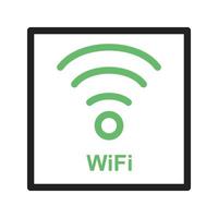 Wi-Fi-Zeichenlinie grünes und schwarzes Symbol vektor