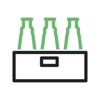 Packung Biere Linie grünes und schwarzes Symbol vektor