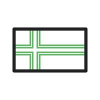 Island-Linie grünes und schwarzes Symbol vektor