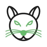 Katzengesichtslinie grünes und schwarzes Symbol vektor