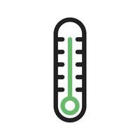 termometer linje grön och svart ikon vektor