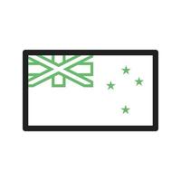 Neuseeland Linie grünes und schwarzes Symbol vektor