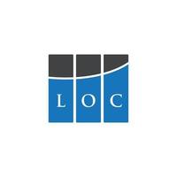 loc-Brief-Logo-Design auf weißem Hintergrund. loc kreative Initialen schreiben Logo-Konzept. loc-Buchstaben-Design. vektor