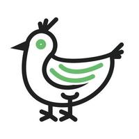 Hühnerlinie grünes und schwarzes Symbol vektor