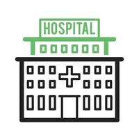 Krankenhauslinie grünes und schwarzes Symbol vektor