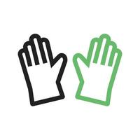 Handschuhe Linie grünes und schwarzes Symbol vektor