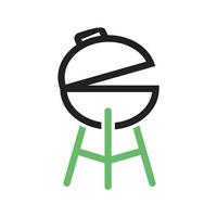 Grilllinie grünes und schwarzes Symbol vektor