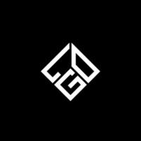 Logo-Design mit lgo-Buchstaben auf schwarzem Hintergrund. lgo kreative Initialen schreiben Logo-Konzept. lgo Briefgestaltung. vektor