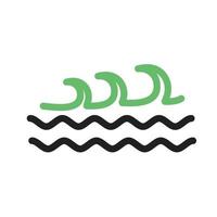 Wellen i Linie grünes und schwarzes Symbol vektor