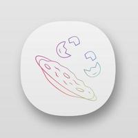 Omelett-App-Symbol. schnellkochendes gericht. Restaurant, Café Frühstückskarte. Rührei, Spiegeleier. Produkt aus biologischem Anbau. ui ux-Benutzeroberfläche. Web- oder mobile Anwendungen. Vektor isolierte Illustrationen
