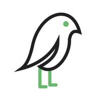 Haustier Vogellinie grünes und schwarzes Symbol vektor