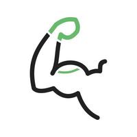 Armmuskellinie grünes und schwarzes Symbol vektor
