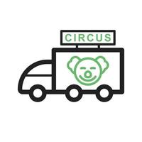 Circus Van Line grünes und schwarzes Symbol vektor