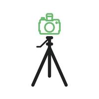 Kamera auf Standlinie grünes und schwarzes Symbol vektor