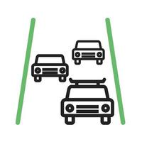 motorväg linje grön och svart ikon vektor