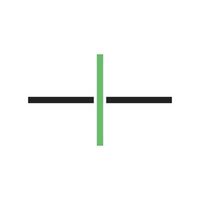 Drähte gekreuzt verbundene Linie grünes und schwarzes Symbol vektor