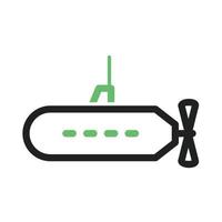 U-Boot-Linie grünes und schwarzes Symbol vektor