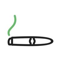 cigarr linje grön och svart ikon vektor