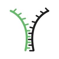 Reißverschluss i-Linie grünes und schwarzes Symbol vektor