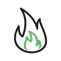 brandlinje grön och svart ikon vektor