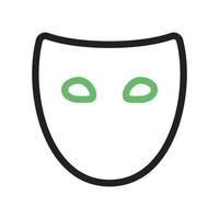 Maskenlinie grünes und schwarzes Symbol vektor
