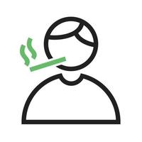 rökning linje grön och svart ikon vektor