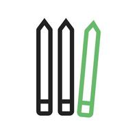 Bleistiftlinie grünes und schwarzes Symbol vektor
