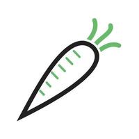 Karottenlinie grünes und schwarzes Symbol vektor