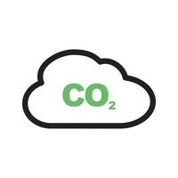 Kohlendioxid-Gasleitung grünes und schwarzes Symbol vektor