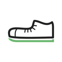 Schuhlinie grünes und schwarzes Symbol vektor