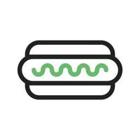 Hot-Dog-Linie grünes und schwarzes Symbol vektor