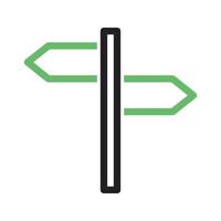 Postzeichenlinie grünes und schwarzes Symbol vektor
