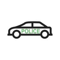 polisbil linje grön och svart ikon vektor