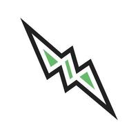 Blitzlinie grünes und schwarzes Symbol vektor