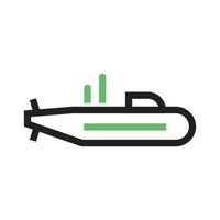U-Boot-Linie grünes und schwarzes Symbol vektor