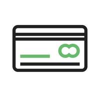 Kreditkartenlinie grünes und schwarzes Symbol vektor