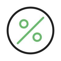 Prozentlinie grünes und schwarzes Symbol vektor