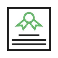 Zertifikatzeile grünes und schwarzes Symbol vektor