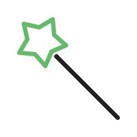 Zauberstablinie grünes und schwarzes Symbol vektor