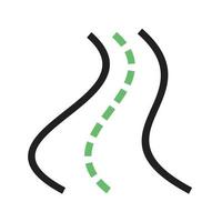 Straßenlinie grünes und schwarzes Symbol vektor