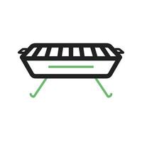 Grilllinie grünes und schwarzes Symbol vektor