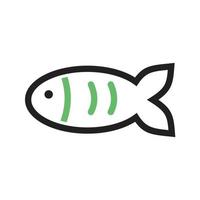 pet fish i linie grünes und schwarzes symbol vektor
