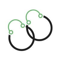 Ohrringe II Linie grünes und schwarzes Symbol vektor